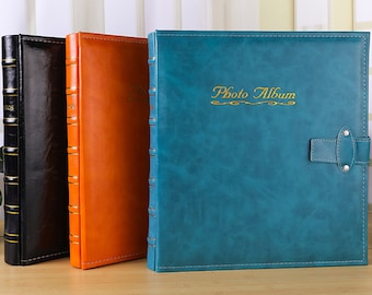500pcs Leather Photo Album4*6,Premium Pocket Photo Album,Large Photo Album Family,Memory Book 4*6,Photo Album Orange,Vertical & Horizontal