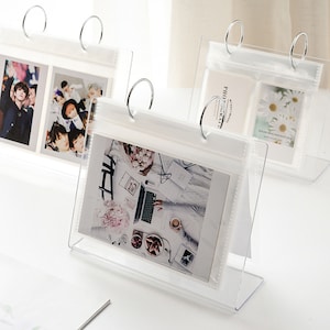 Desk Stand Calendar Photos Album,Polaroid Photo Album Instax Mini Table Stand,Acrylic Standing Fujifilm Collection Photo album 3-5-6inch