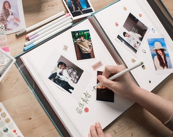 40/60/80Seiten Großes Fassungsvermögen Leinen Fotoalbum,selbstklebend DIY Sammelalbum,Tuch Familie Baby Hochzeit Fotoalbum Gästebuch,Mutter Geschenk