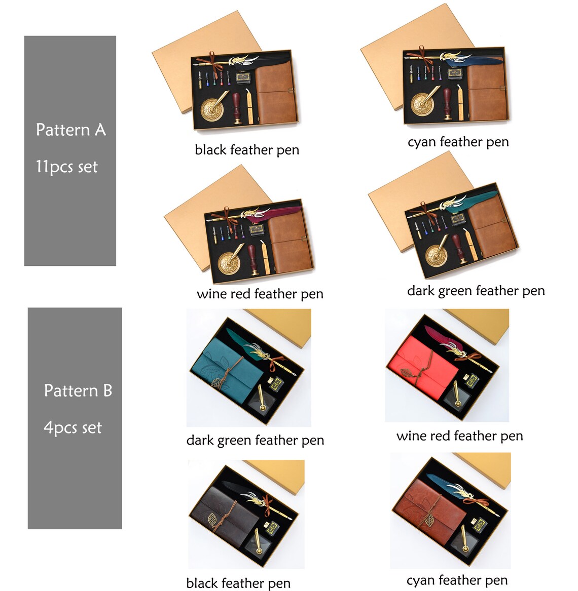 Quill Pen Calligraphy SetLeather Journals and Pen Gift Etsy