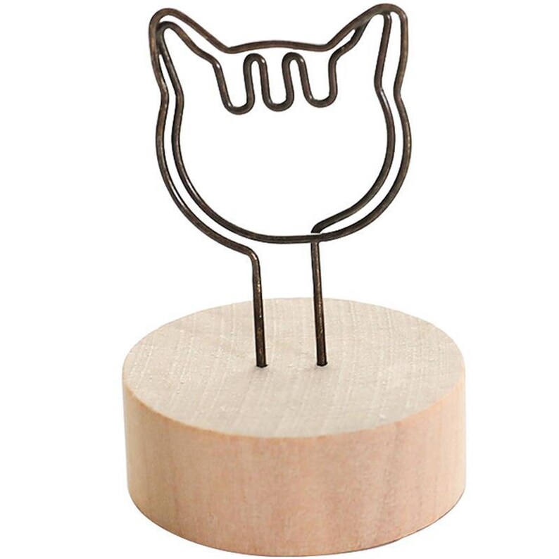 Wooden Photo Holder Picture Holder With Wire Metal Shape Etsy