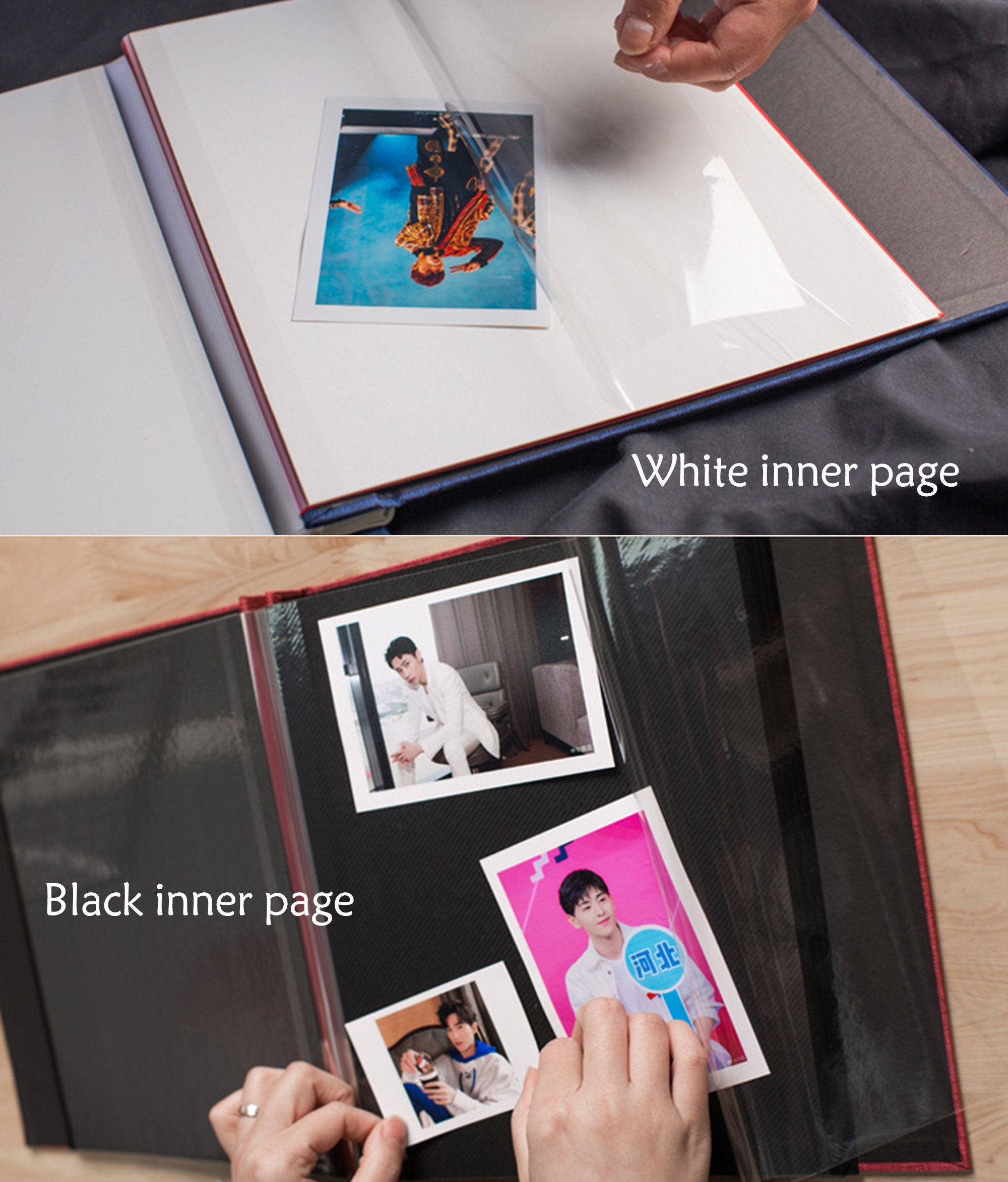 Álbum de fotos grande autoadhesivo, álbum de recortes para fotos de 3 x 5,  4 x 6, 8 x 10, 60 páginas con cubierta de lino, libro de memoria, regalo