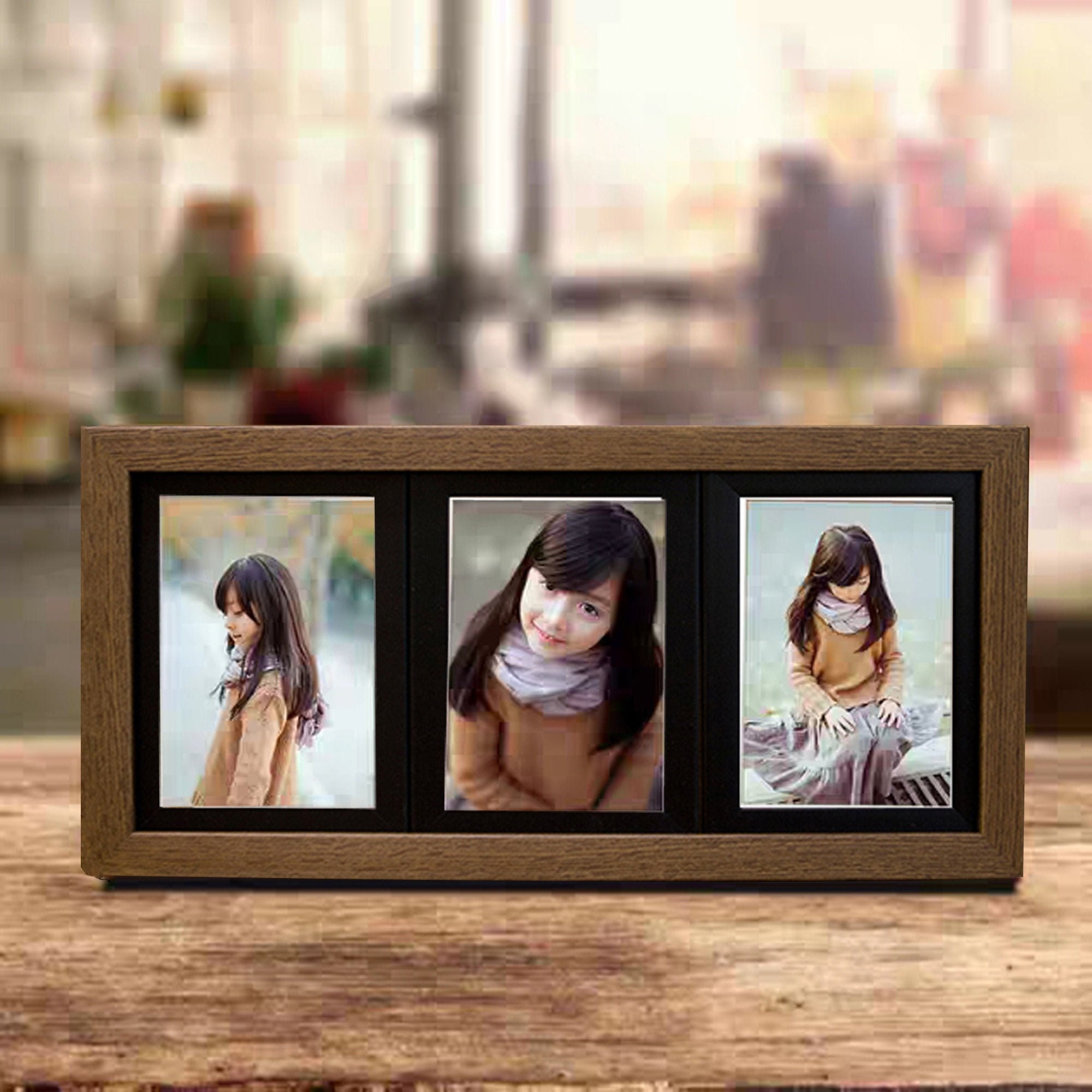 4x6 inch Picture Frames Made of Solid Wood and HD Glass Display Photos  3.5x5 with Mat or 4x6 Without Mat 4PK Black