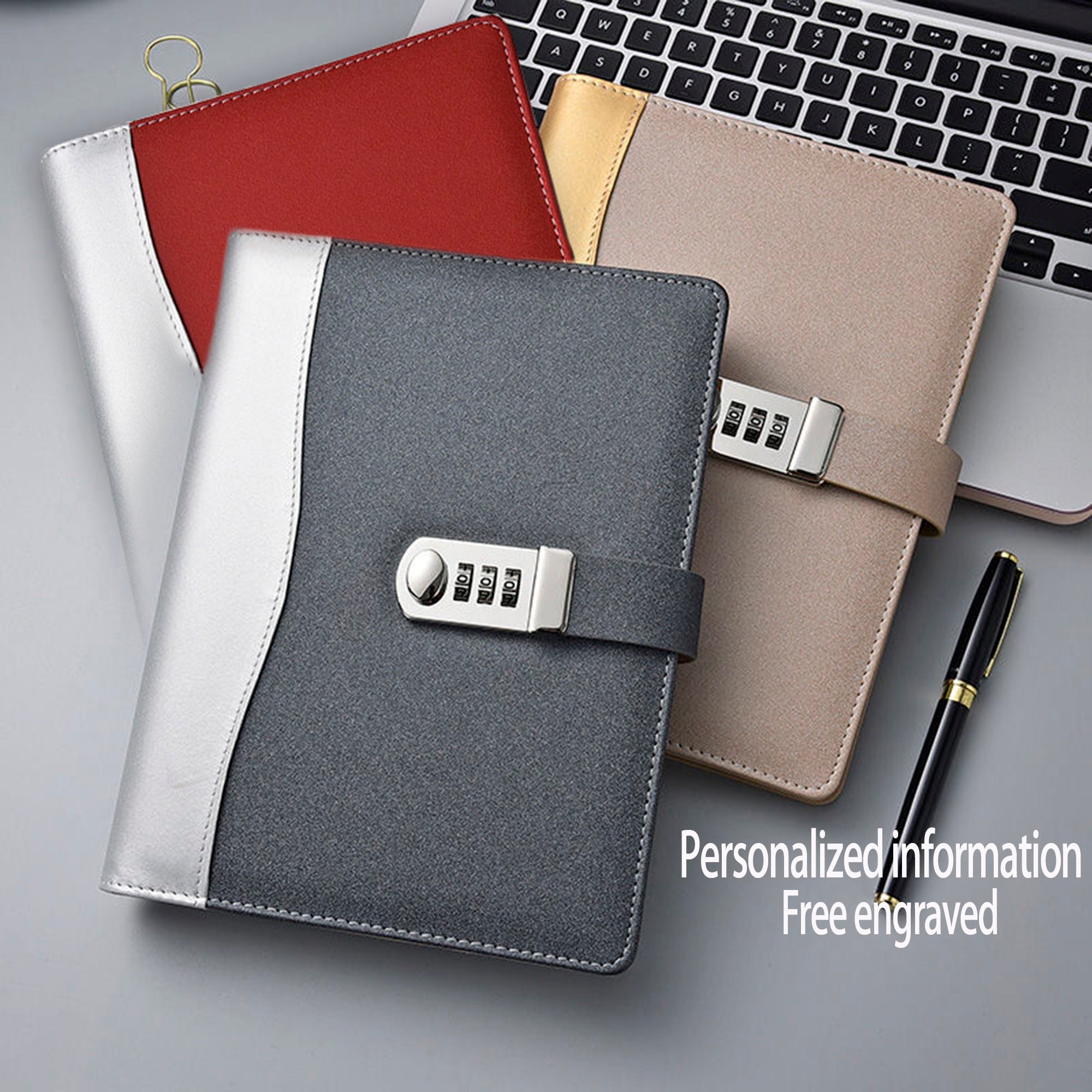 Password Business locking Diary for AdultsCustom Name Printed Etsy