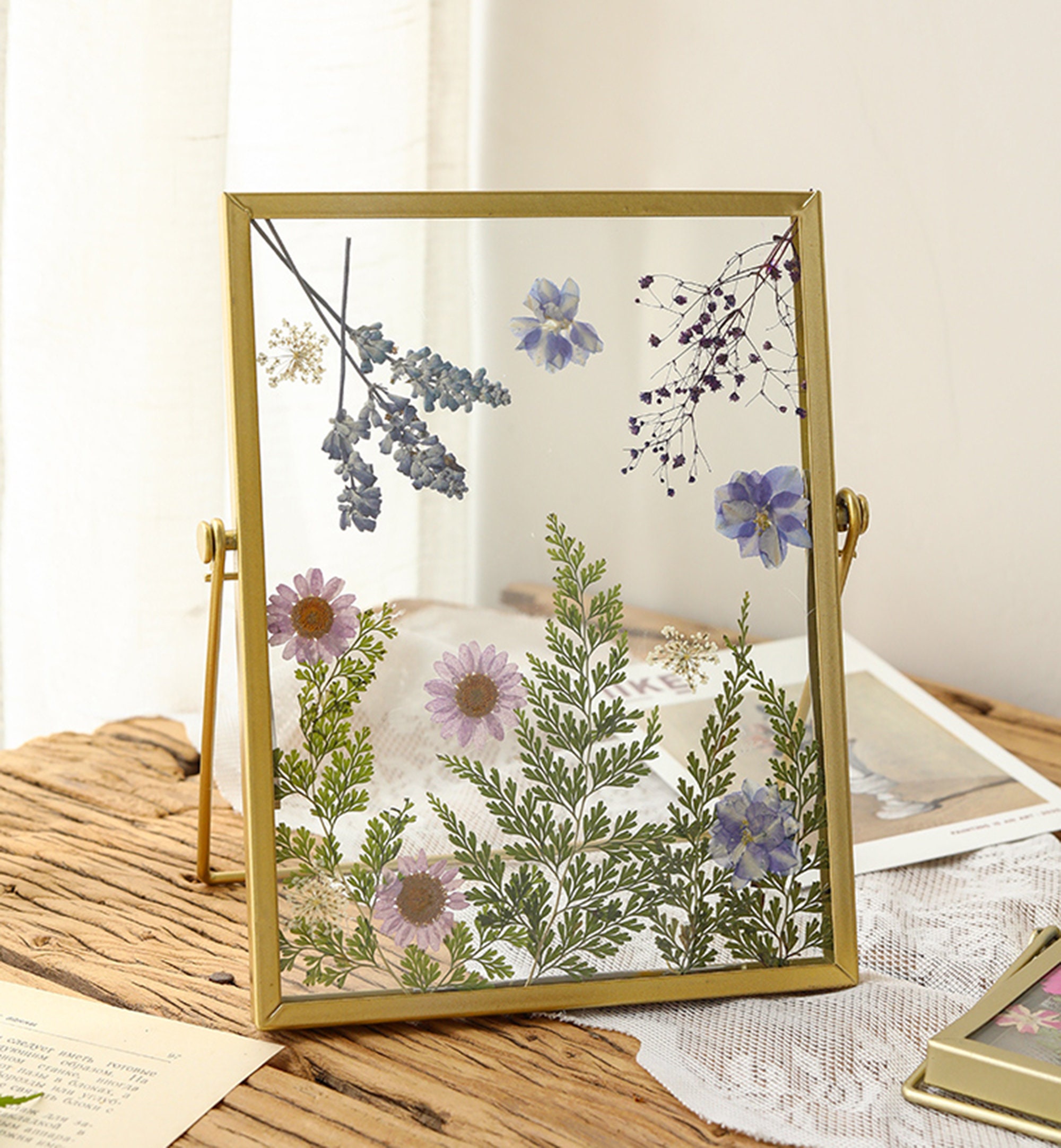 Press Dried Flower Glass Picture Frame,family Photo Display Stand