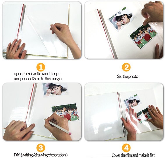 Self-Adhesive Photo Album, 100 Pages Self-Stick Page DIY