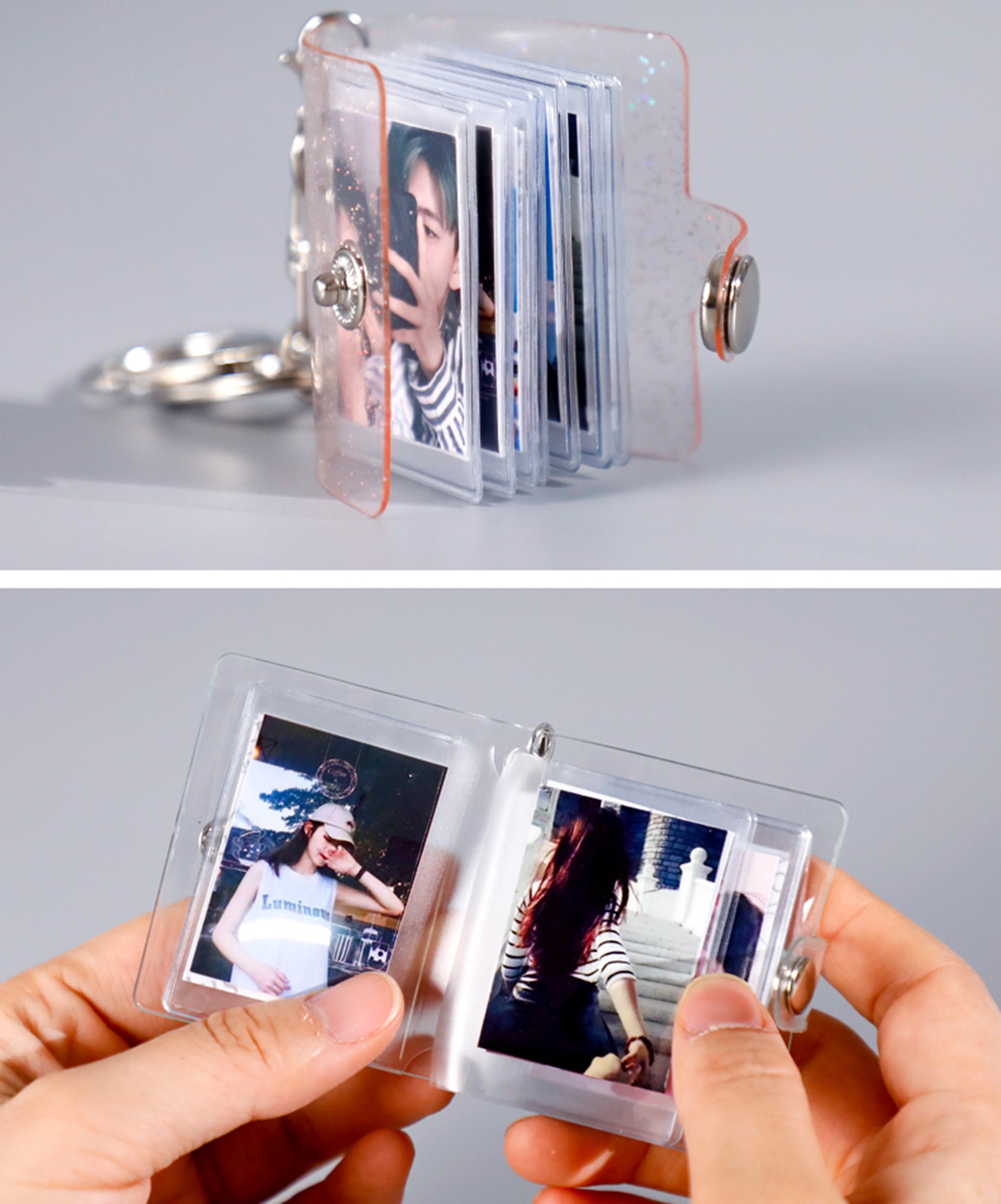 16 Pages Mini Photo Album Keychain PVC Instant Picture Album