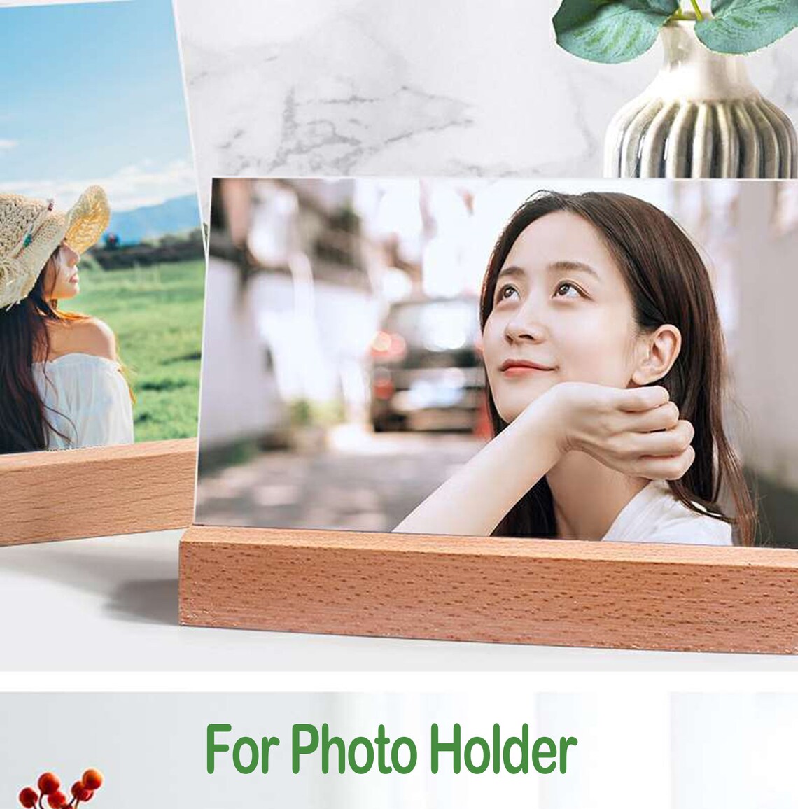2pcs Wooden Photo Holder Table Picture Holder Wooden Memo Etsy