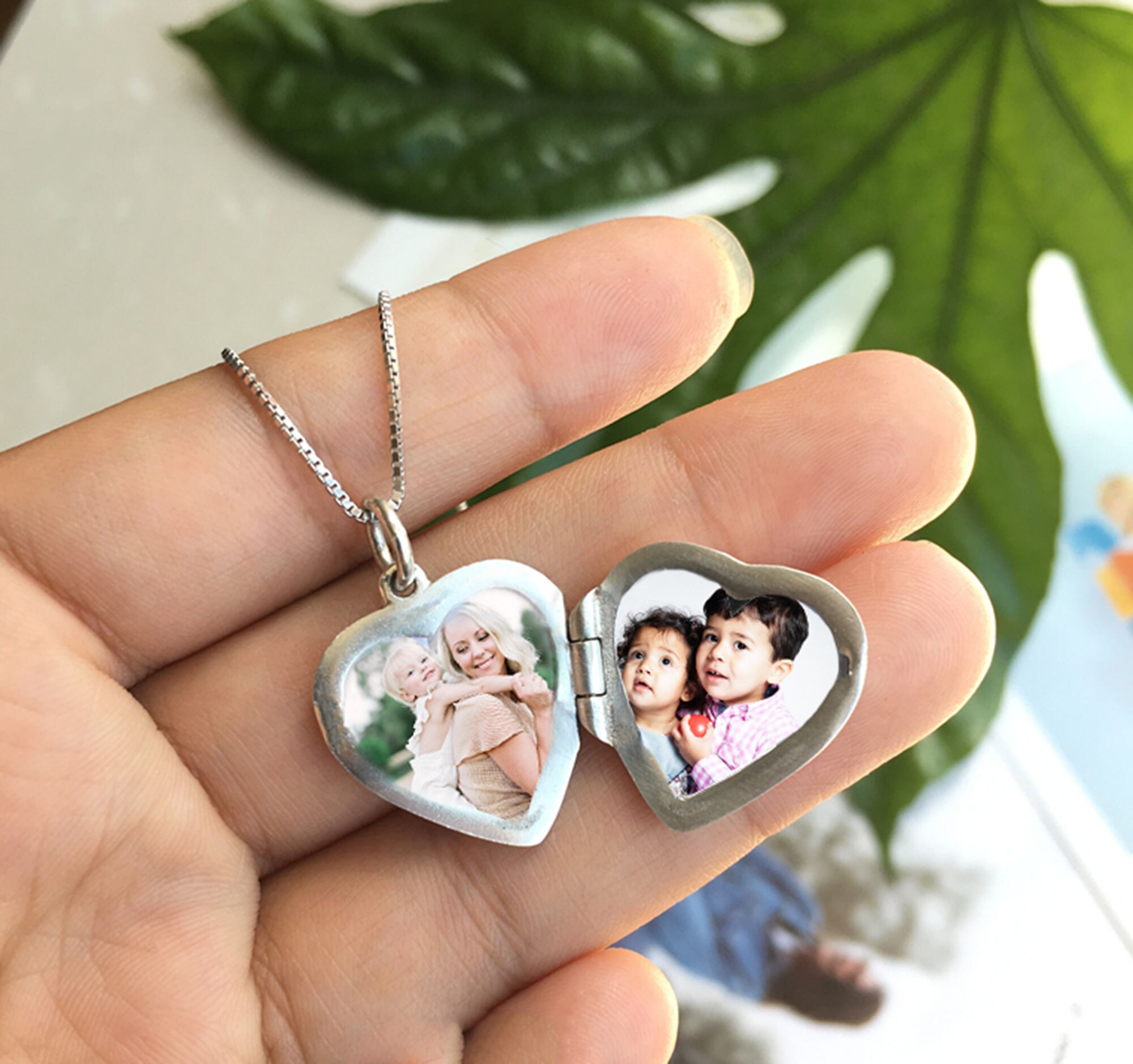 925 Sterling Silver Photo Pendant Photo Locket Charm Custom Etsy