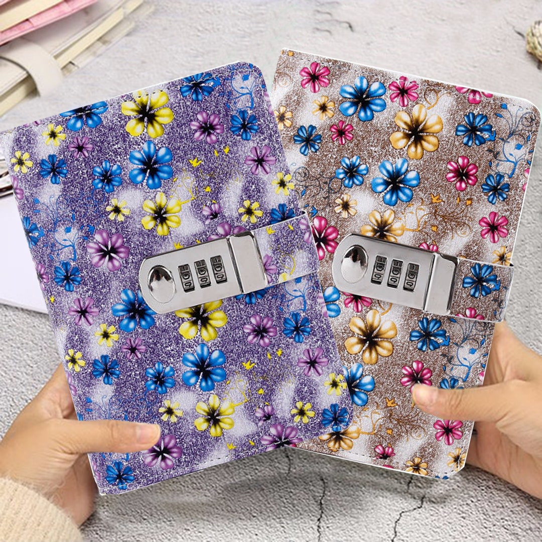 Coded Locking Journals Pocketfloral Journal With Composition Etsy