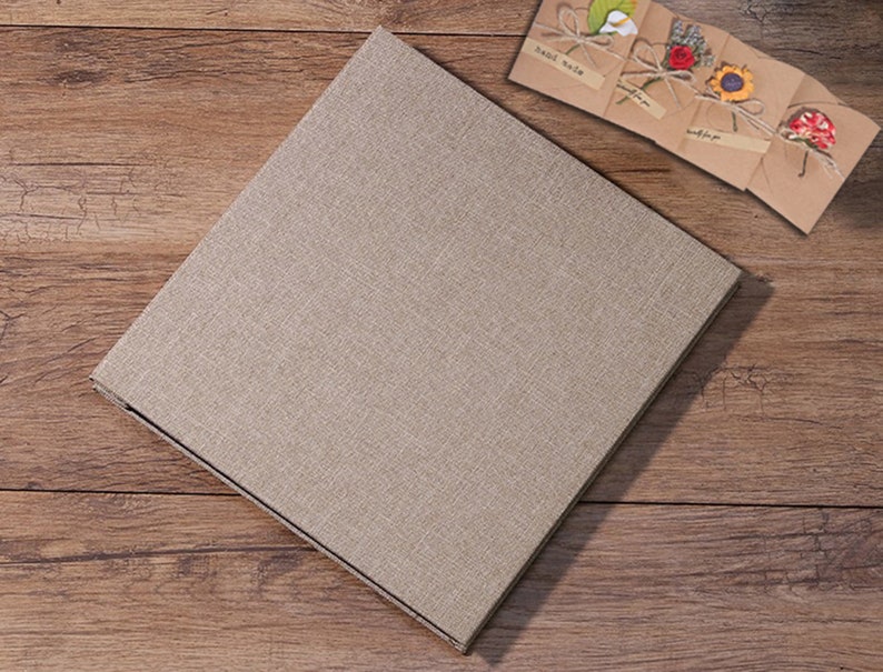 Large Plain Linen Scrapbook Album DIY Self Adhesive Photo Etsy