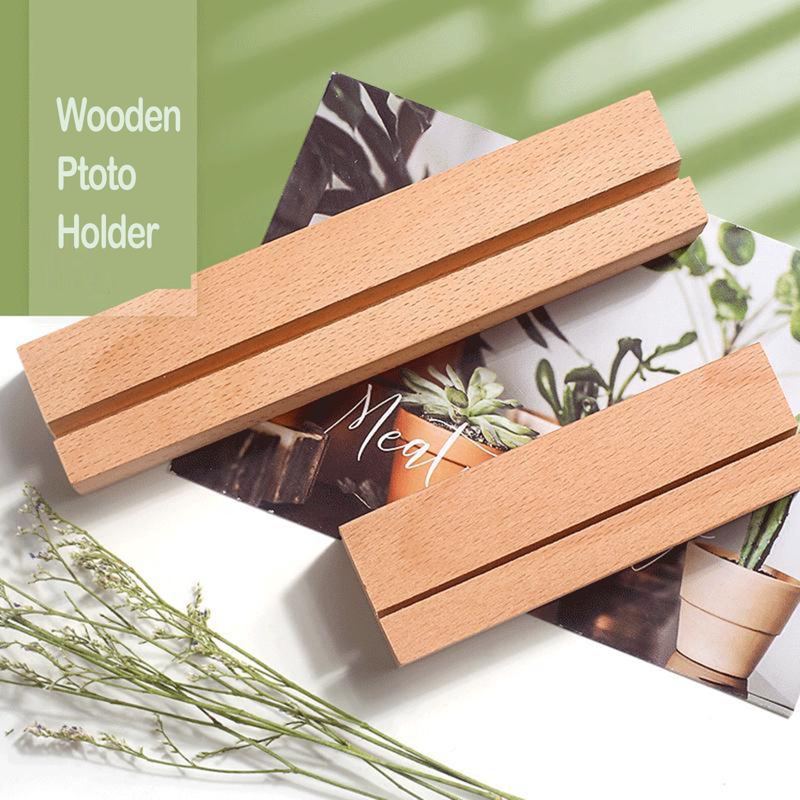 2pcs Wooden Photo Holder Table Picture Holder Wooden Memo Etsy