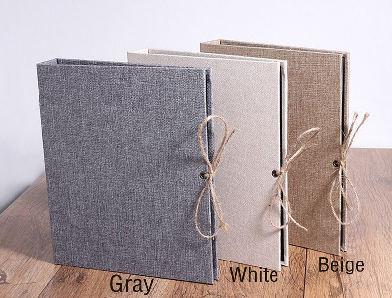 60Pages Linen Photo Album Scrapbook 3 Ring Binder Black Kraft Etsy