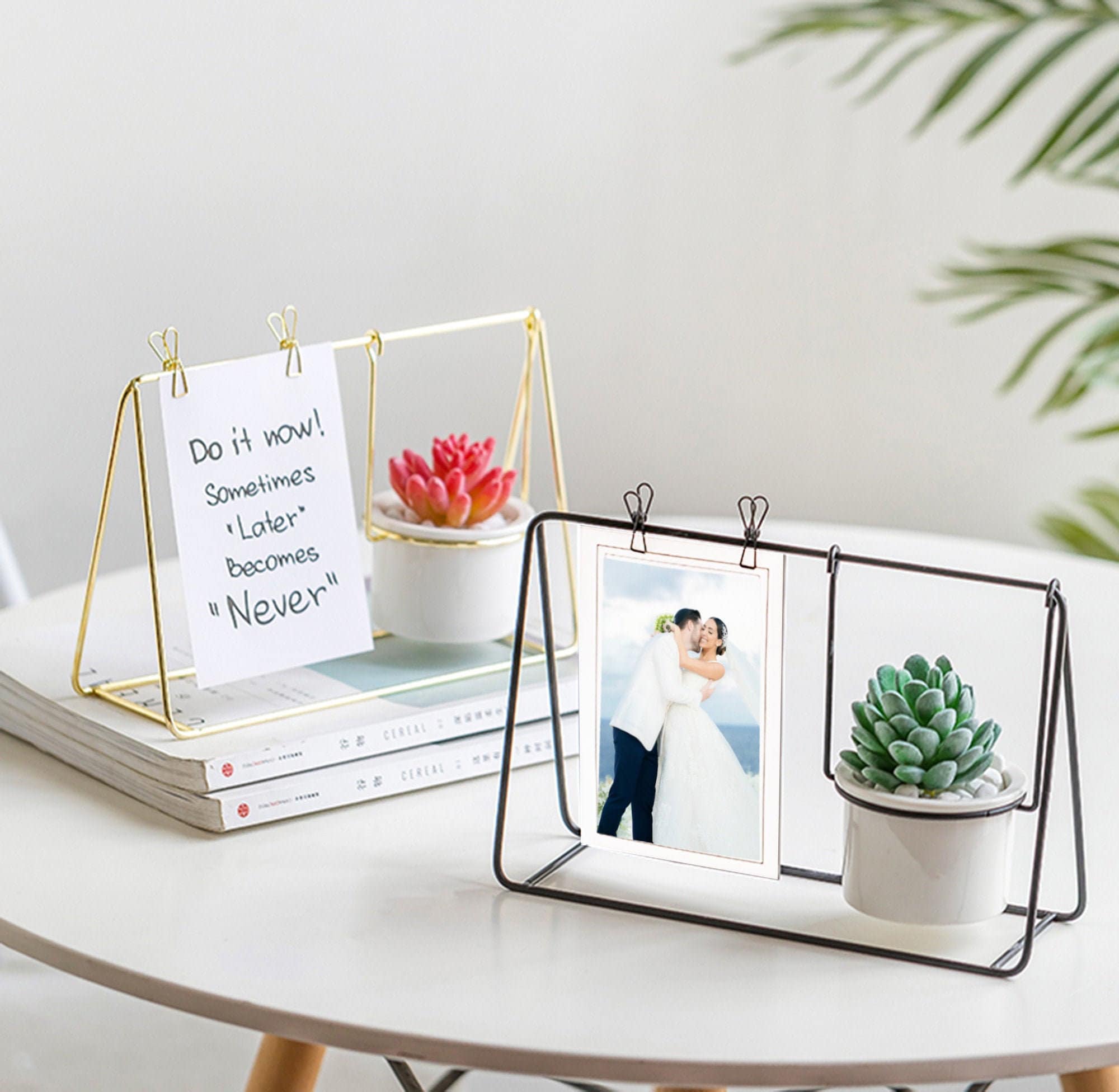 2pcs Picture Frame Stand Easel Stand For Display Golden Decorative