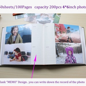 46 Photo Album Insert 200PCS , Linen Cover Photo Book , Family Memory ...