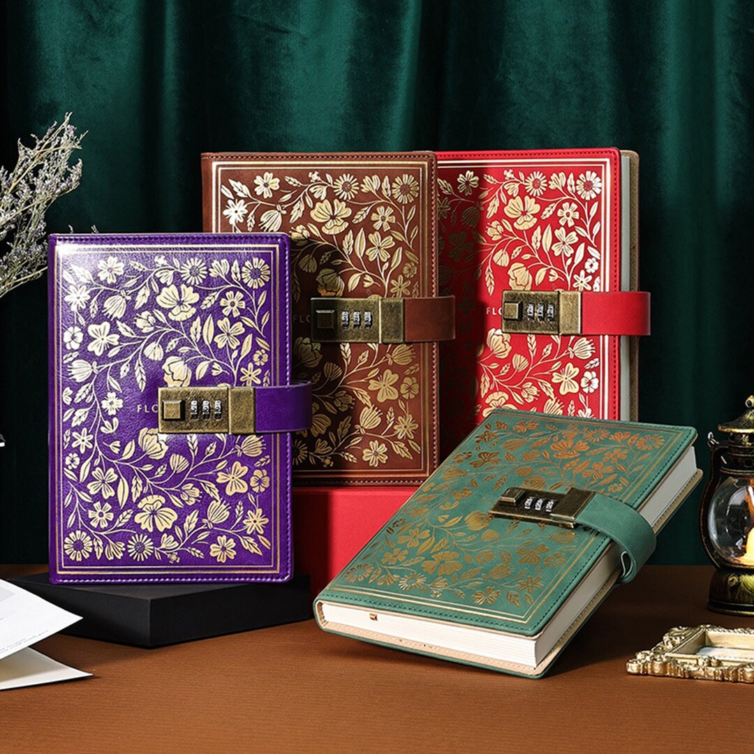 Combination Lock Journal Notebook Women,lock Diaries for Female,school