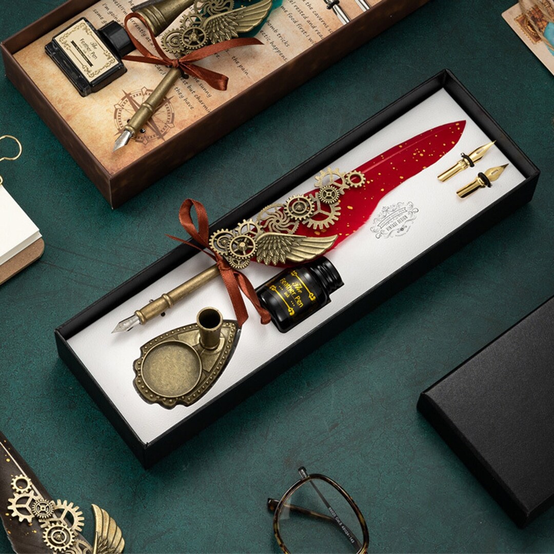 Feather Quill Pen Ink Set,feather Pen Gift Package,dip Pen Set