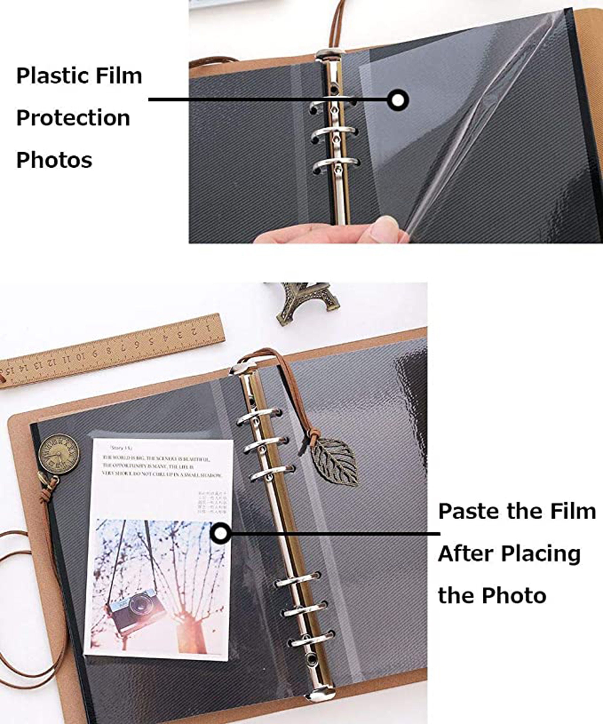 Scrapbook Photo Album Diy Leather Photo Book Self Adhesive - Temu