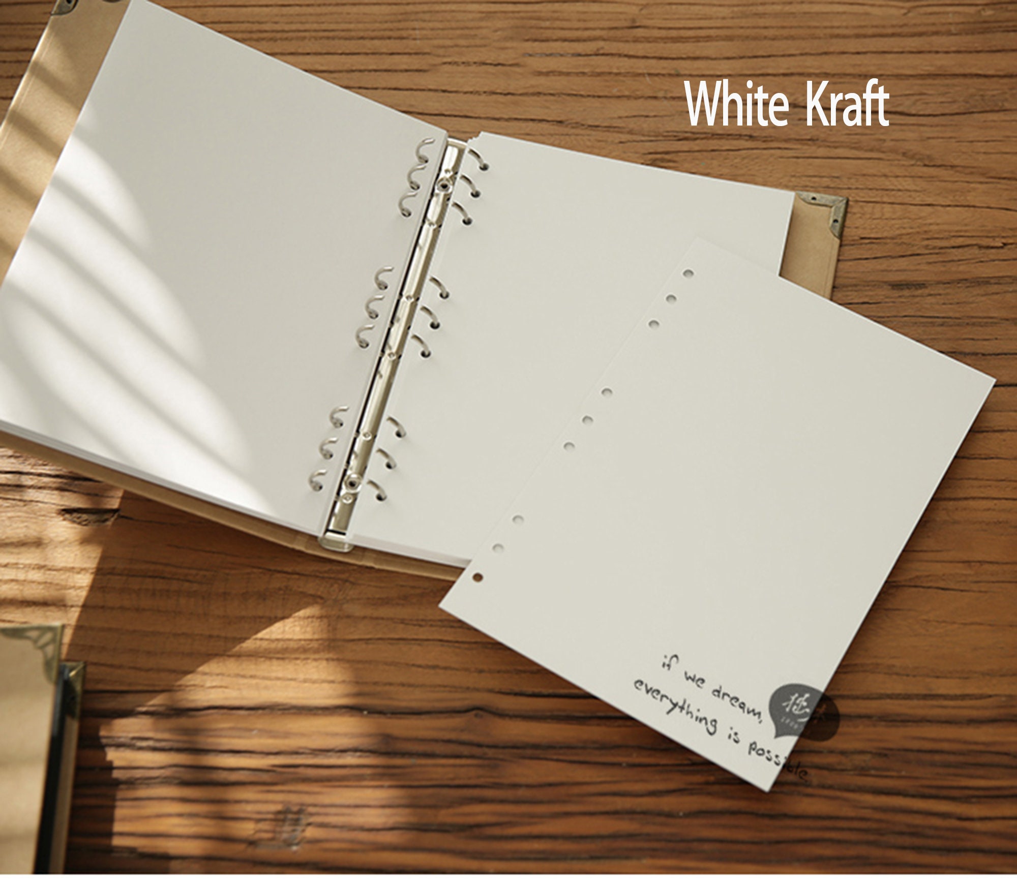 Plain Kraft Journal RefillableLoose Leaf Blank Page | Etsy