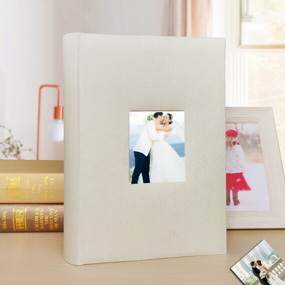 Photo Album 4x6 300 Photos Picture Albums Personalized Cover Photo Book for  Wedding Baby Family Anniversary Photo Book White 300 Pockets