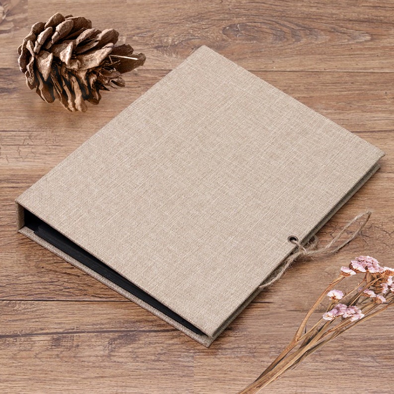 60Pages Linen Photo Album Scrapbook 3 Ring Binder Black Kraft Etsy