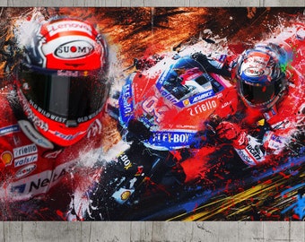Valentino Rossi Canvas print Moto Gp Extra Large Canvas Print Poster 60-35Inch
