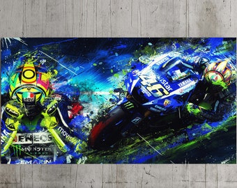 Impressions Sur Toile Cuisine Maison Bossartdecor Tableaux Valentino Rossi Vr46 Poster Moto Gp