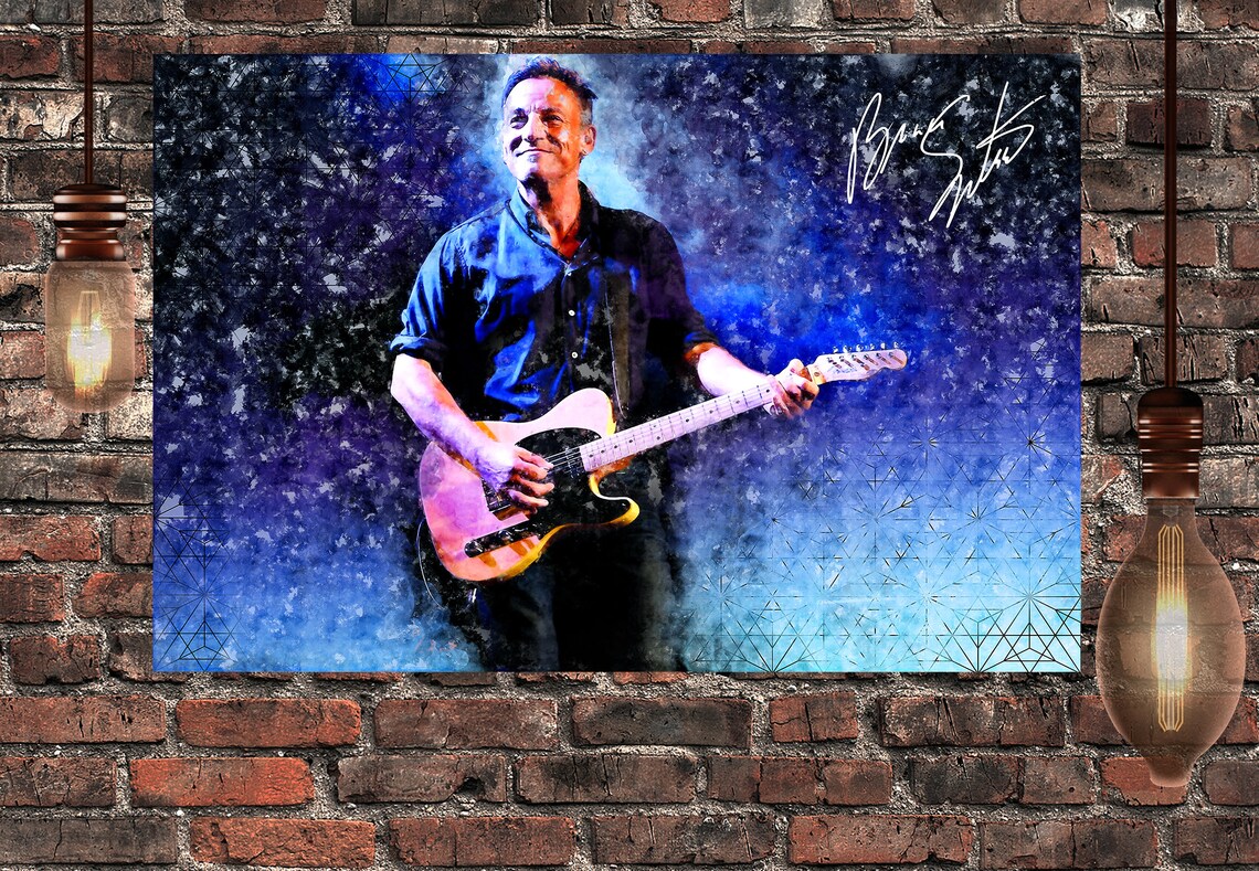 Bruce Springsteen Rock Music Canvas Prints Framed Poster Etsy