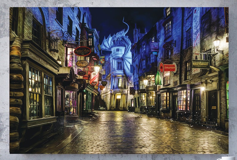 Harry Potter Diagon Alley canvas print copy Wall art Extra Etsy