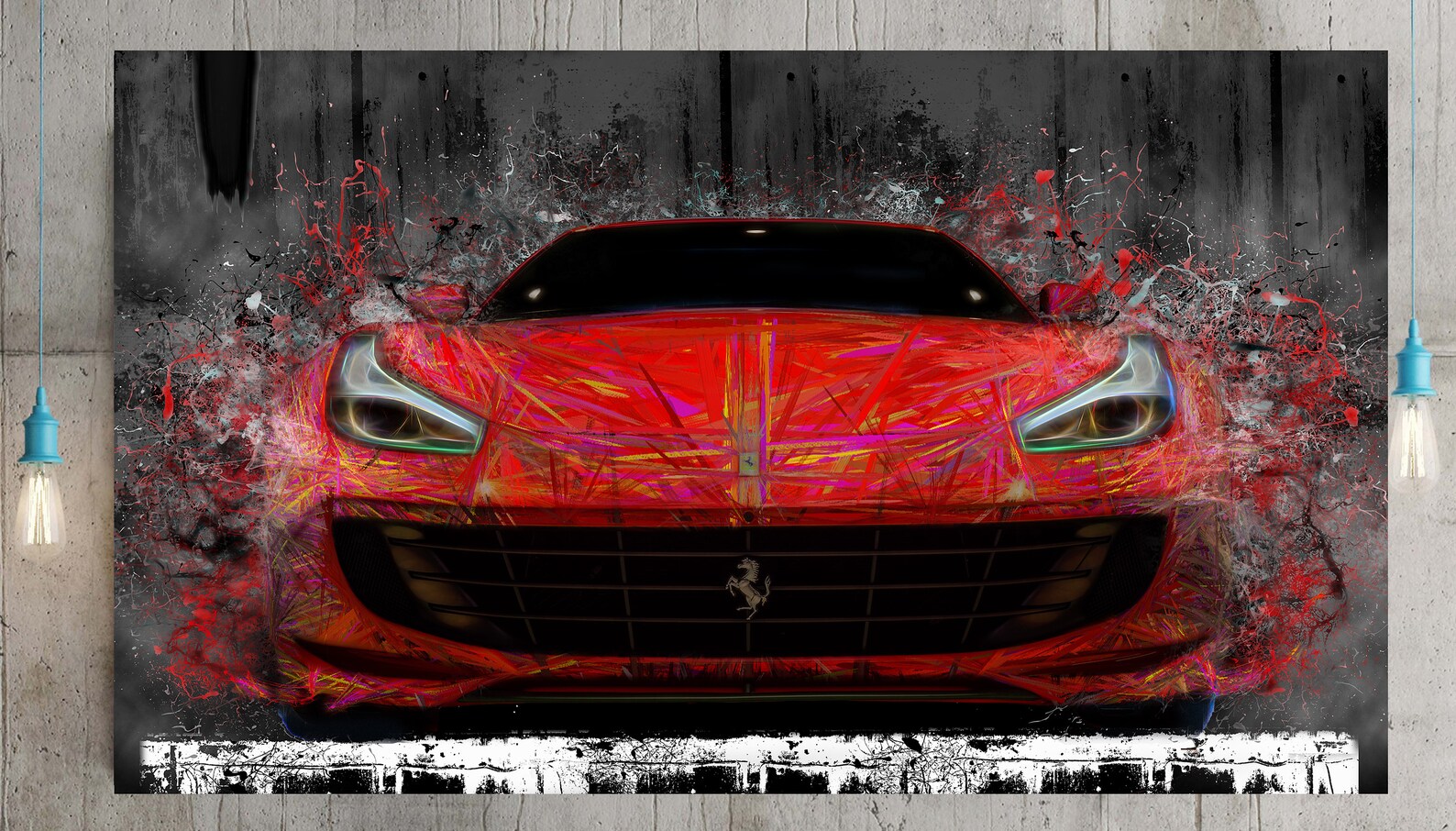 Ferrari GTC4 Lusso Canvas prins Extra Large Canvas Wall Art | Etsy