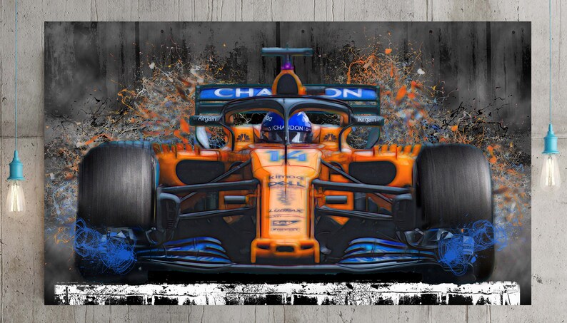 Fernando Alonso Canvas prins Extra Large Mclaren Formula 1 | Etsy