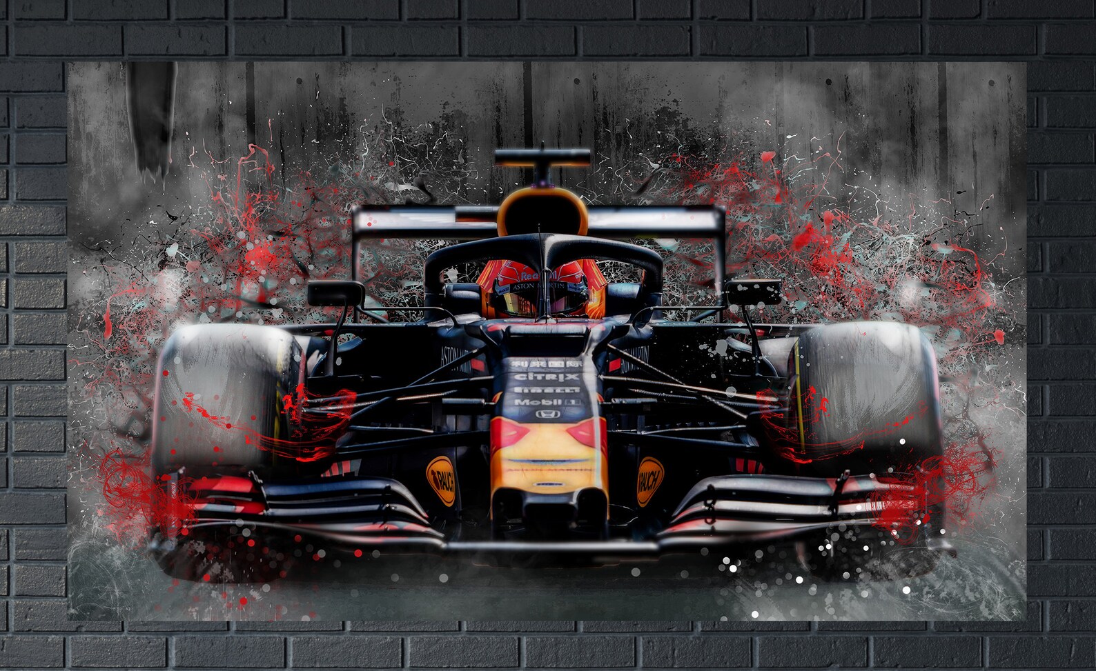Max Verstappen Red bull Canvas prins Extra Large Formula 1 Etsy