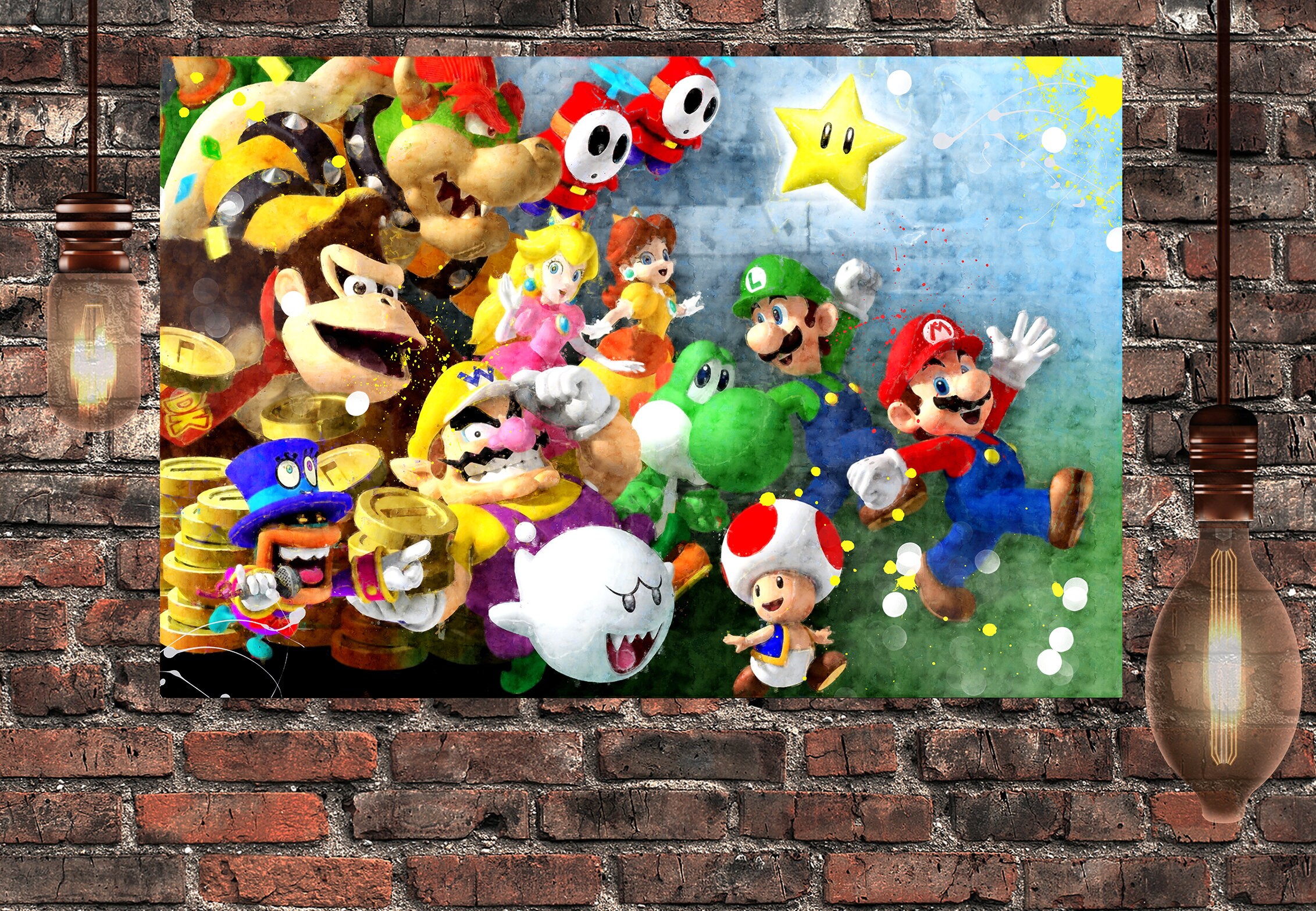 Super Mario Canvas prints Kids Canvas Wall Art Impressions Etsy