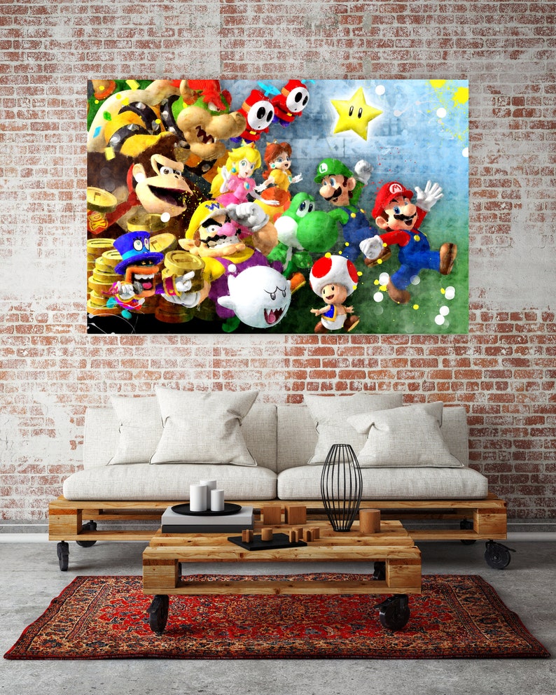 Super Mario Canvas prints Kids Canvas Wall Art Impressions | Etsy