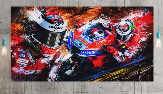 Jorge Lorenzo Canvas Prins Moto Gp Extra Large Canvas Wall Art Etsy