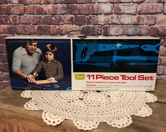 Vintage Sears Kids Tool Box - Metal Carpenter Storage (No Tools)