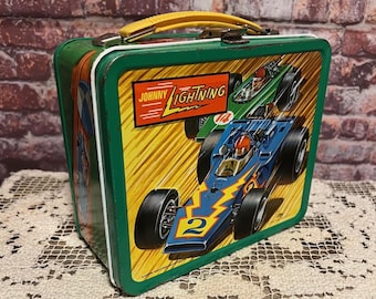 Vintage Johnny Lightning Metal Lunchbox - Aladdin Industries - 1970 Topper Corporation