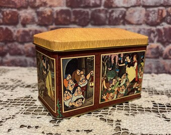Vintage Snow White Metal Candy Tin - Walt Disney World Company - Seven Dwarfs - Evil Queen