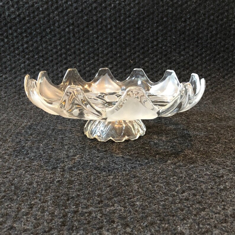 Vintage Bohemia Crystal Glass Footed Cake Stand Plate