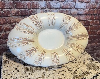 Vintage Red Wing Pottery Console Bowl #526 - Centerpiece Fiddlehead Ferns USA MCM