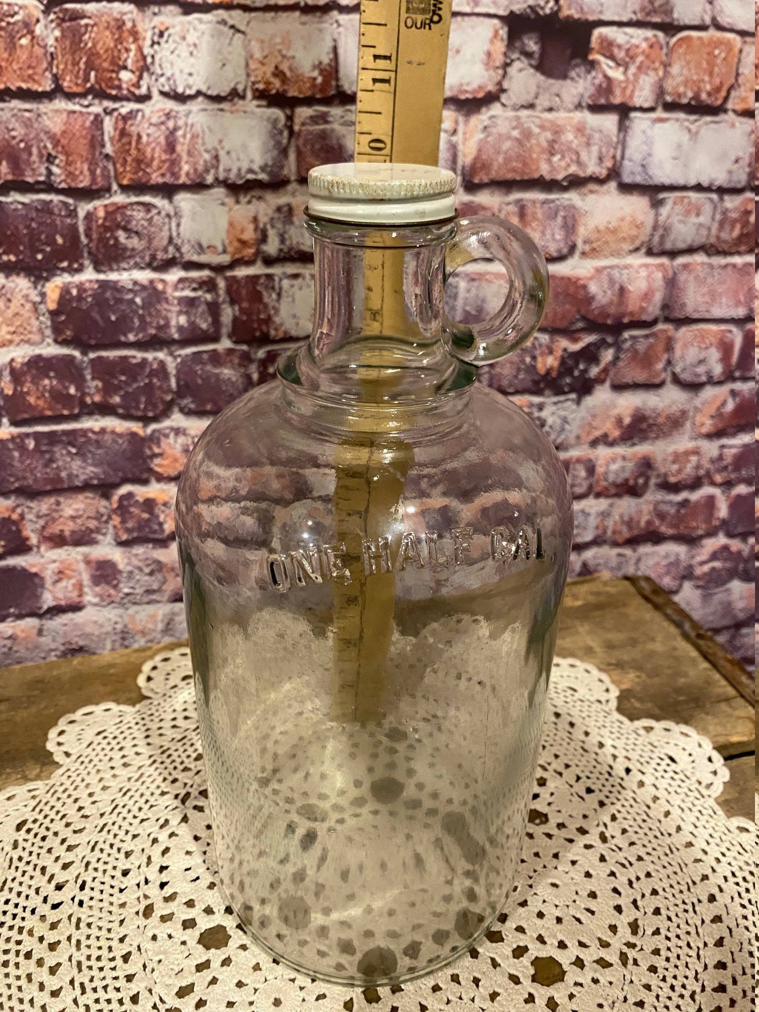 Vintage Glass Bottle with Screw Cap Nice Half Gallon Glass Etsy