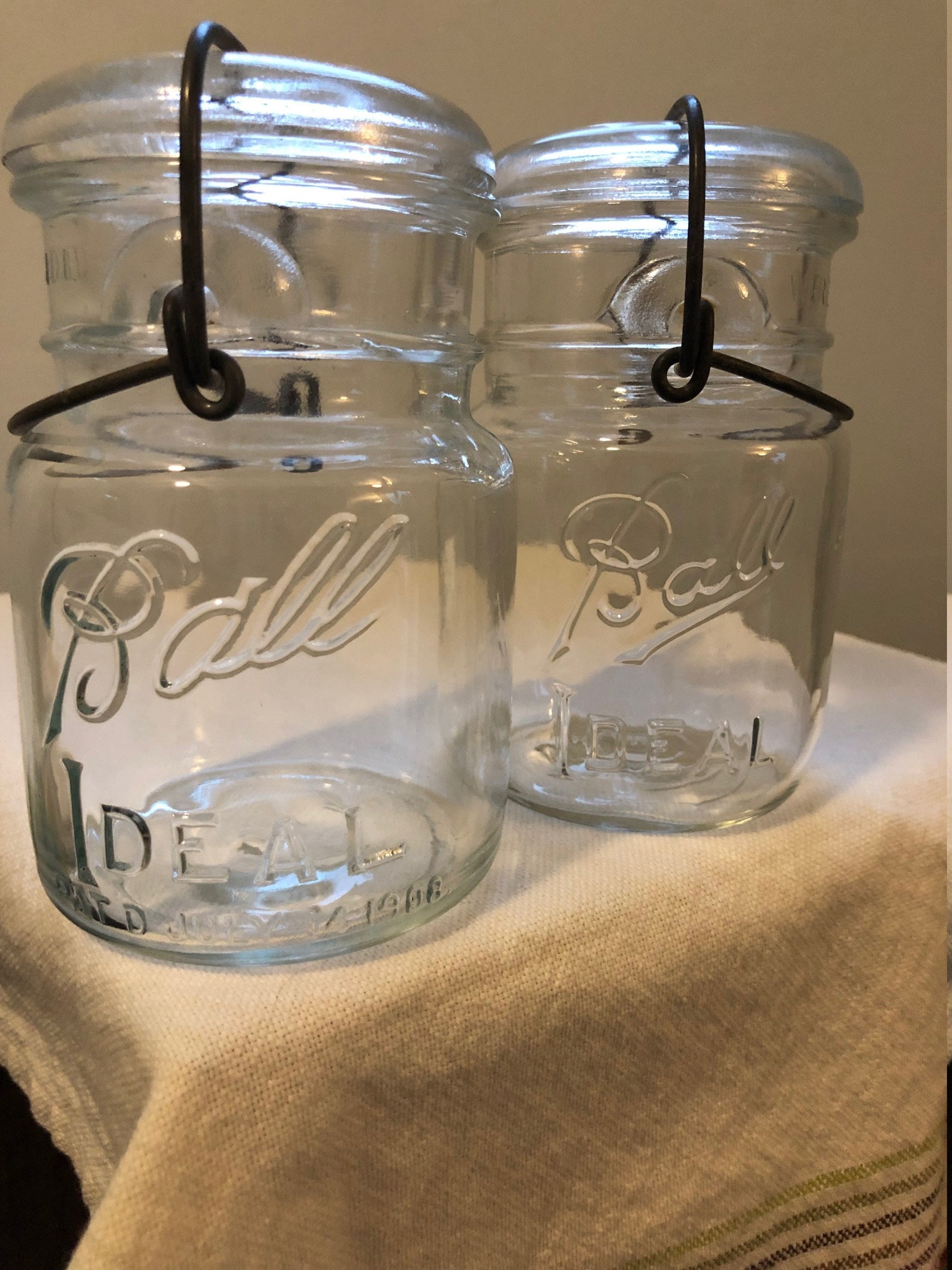 Vintage set of 2 Ball Ideal Canning Fruit Jars with Wire Bails Etsy