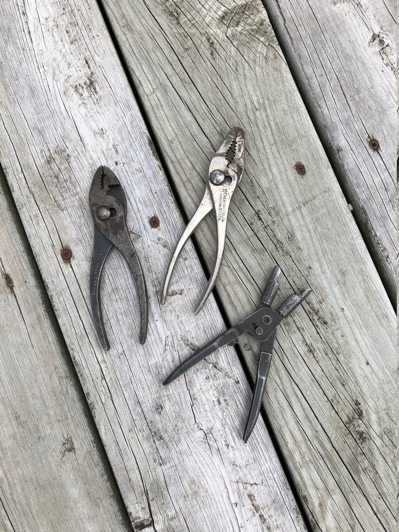 Vintage Pliers 3 Vintage Assorted Tools Crescent Tool USA Drop Forged Waldes Truarc image 1