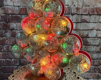 Vintage Baby Food Jar Lighted Christmas Tree - Multicolor Christmas Lights