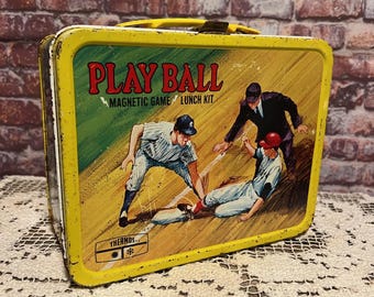 Vintage Play Ball Metal Lunchbox - Thermos 1969