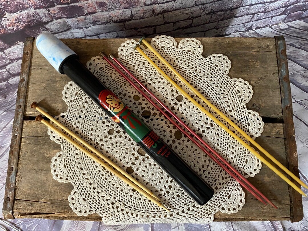 Vintage Knitting Needle Case GMP Corp Milwaukee WI Clark's Knitting Needle Boye 7 U.S.A. Retro