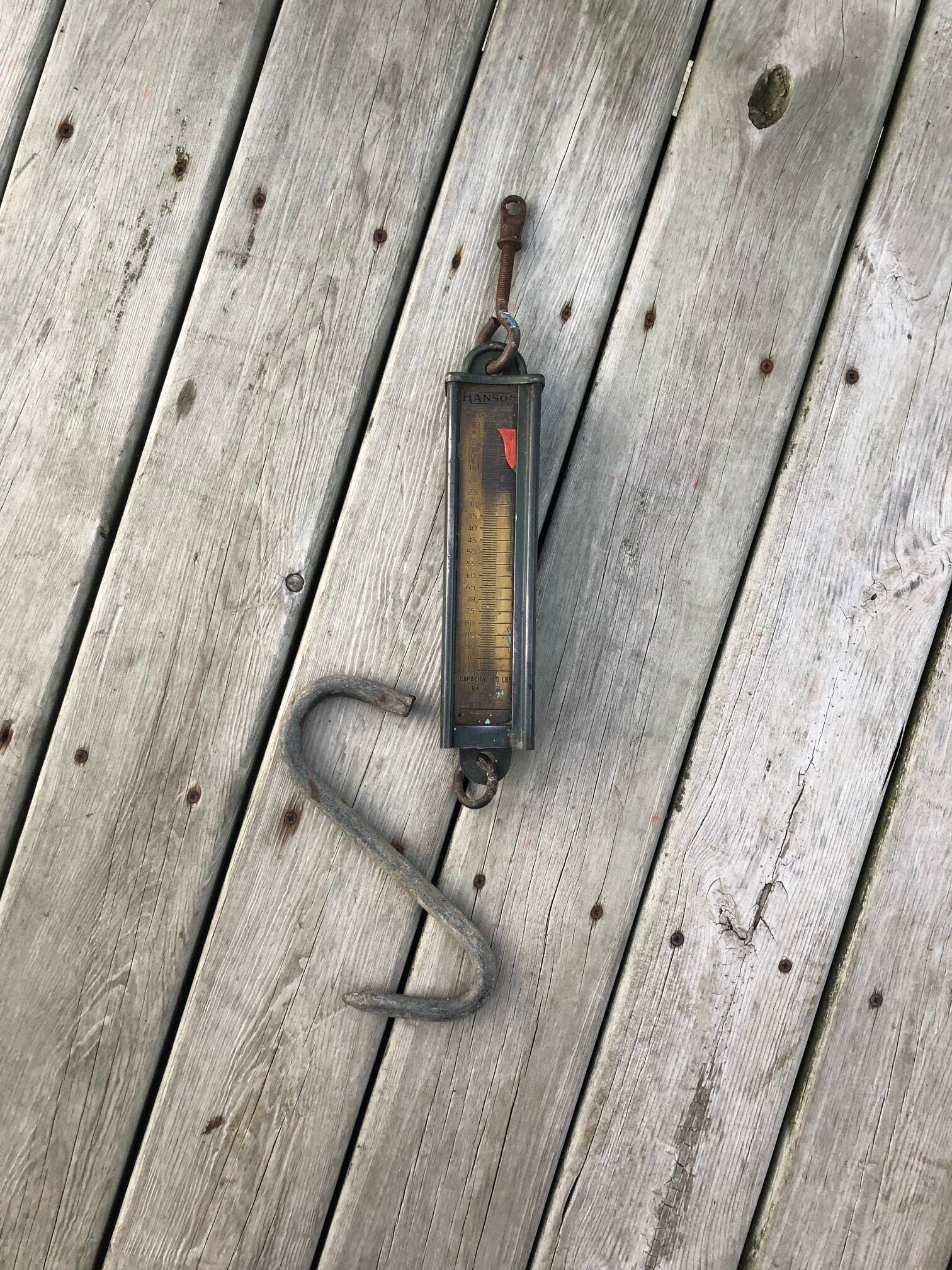 Vintage Hanging Scale with Large Meat Hook Model 8910 100 lbs Etsy