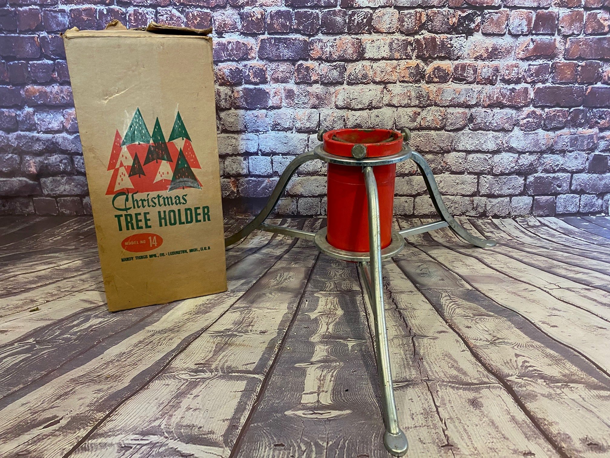 Vintage Metal Christmas Tree Stand 