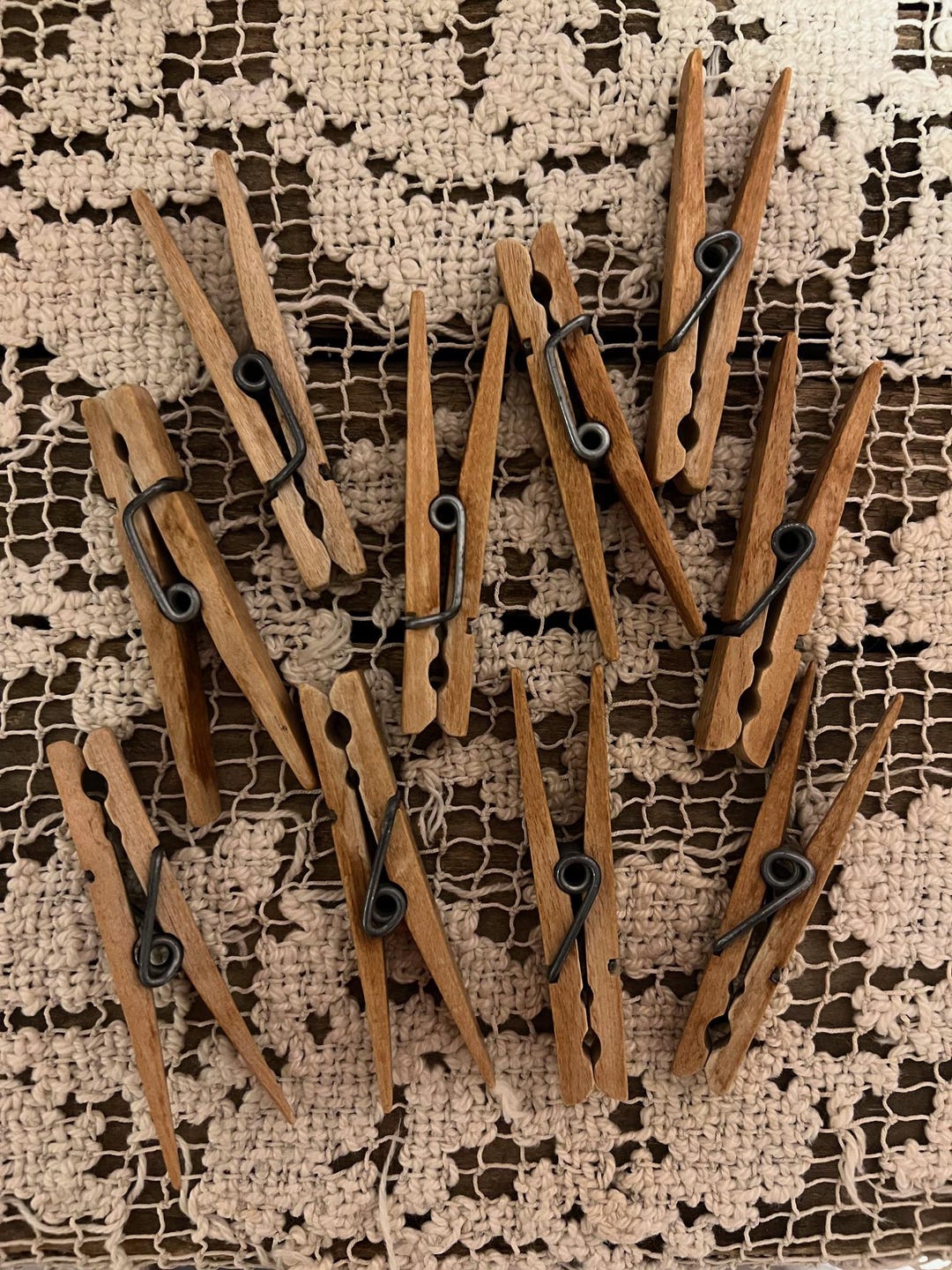 Vintage Wooden Spring Clothespins - Laundry Room Decor - Etsy