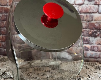 Vintage Glass Penny Candy Jar - Country General Store Counter Display Container